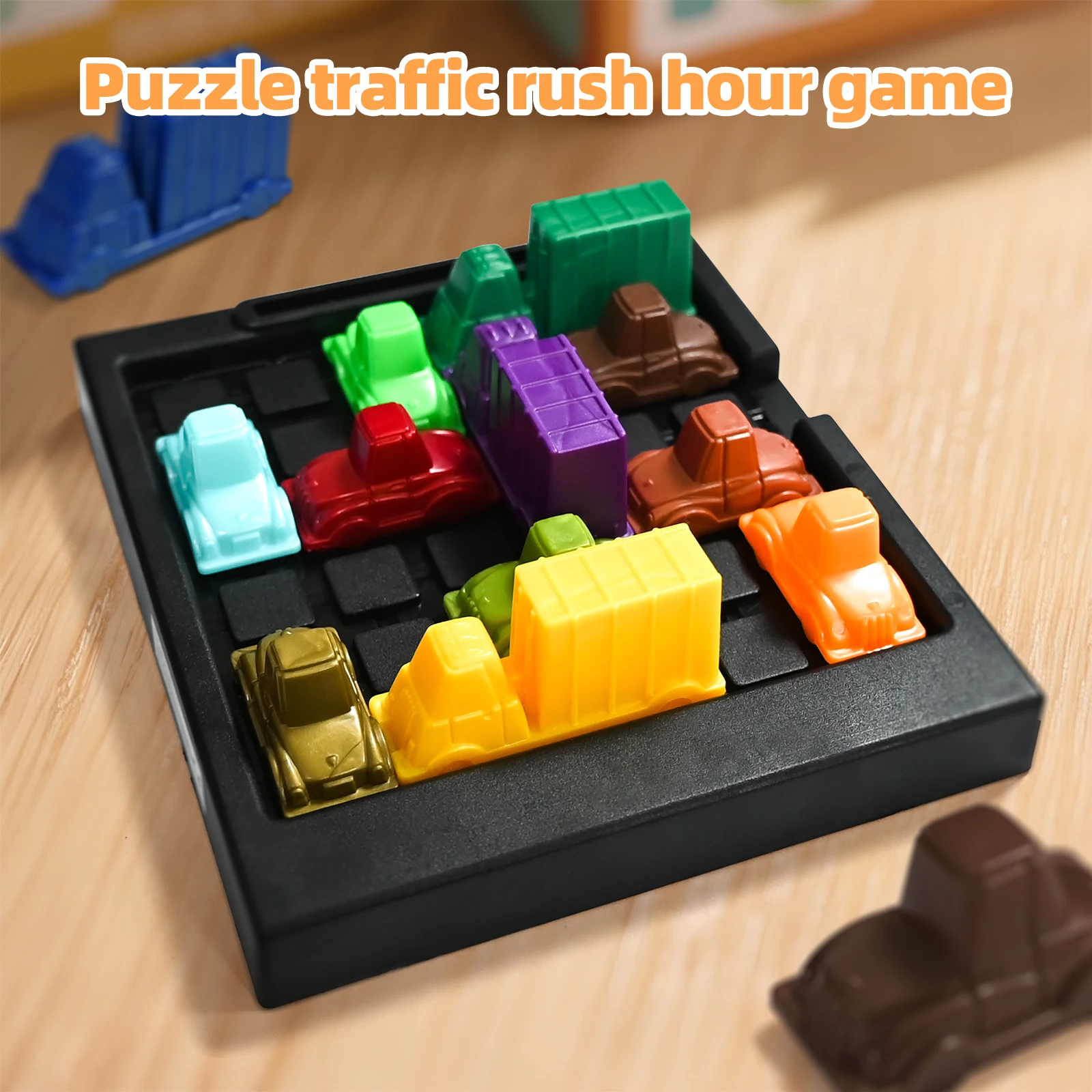 Rush Hour Car Huarong Road Logical Reasoning Desktop Game Children's Puzzle Traffic Thinking Clearance Game Interesting Toys