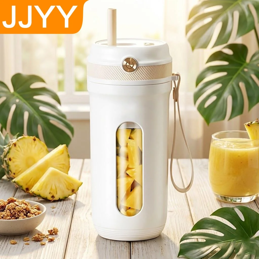 

USB Rechargeable Portable Juicer Small Home Ice Crusher Electric Juice Cup Detachable Straw Powerful Juicing Function