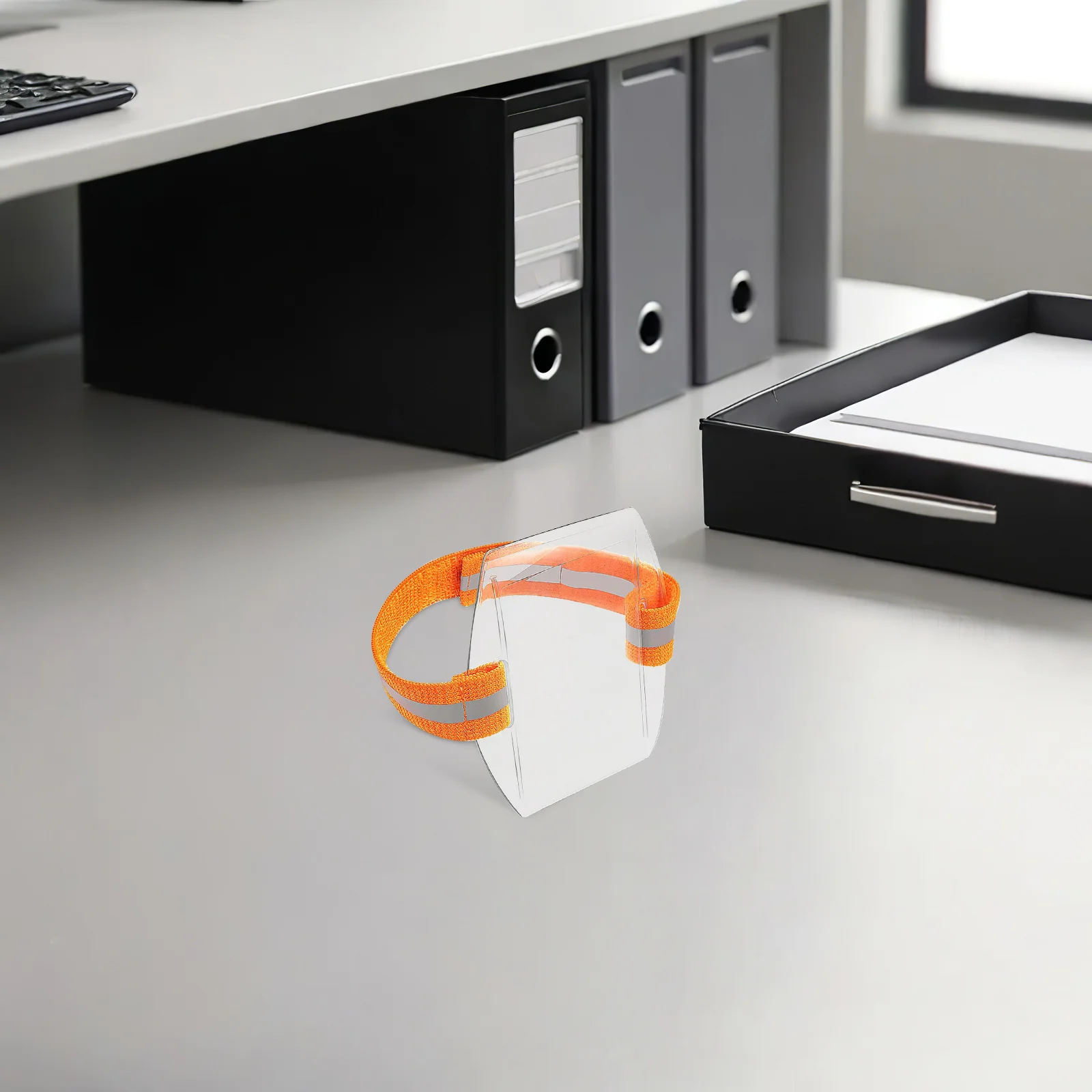 5 قطعة حاملي شارة الذراع قابل للتعديل مشرق شارة حامل بطاقة الهوية واضح الأمن شارة كم حامي بطاقة العمال