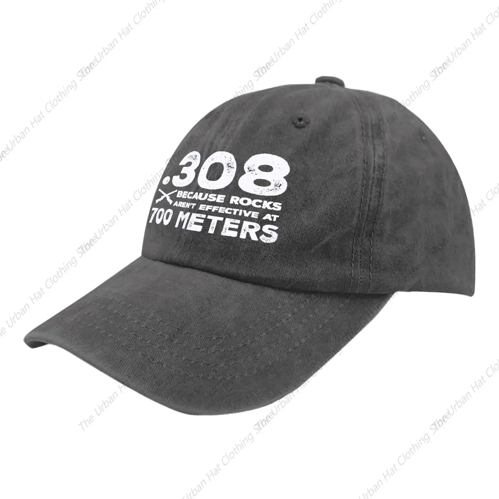 308 Because Rocks aren't Effective at 700 Meters Hats for Womens Baseball Cap Fashion Washed Hiking for Male Female