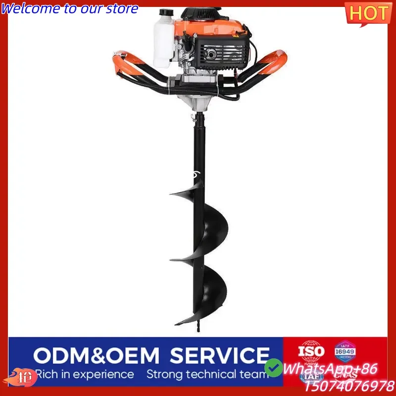 2026 Powered Earth Auger Post Hole Digger for Garden Farm Construction With Heavy Spiral Bit and 4 Stroke Engine