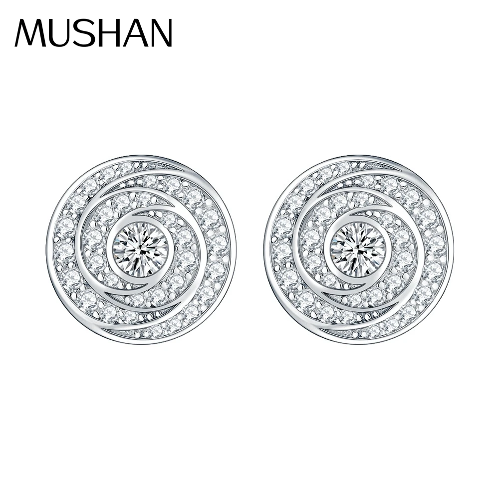 

MuShan Jewelry 925 Sterling Silver Stud Earrings Dangle HCD Gemstones Bridal Shower Best Friend Gift Women Earring Fine Jewelry