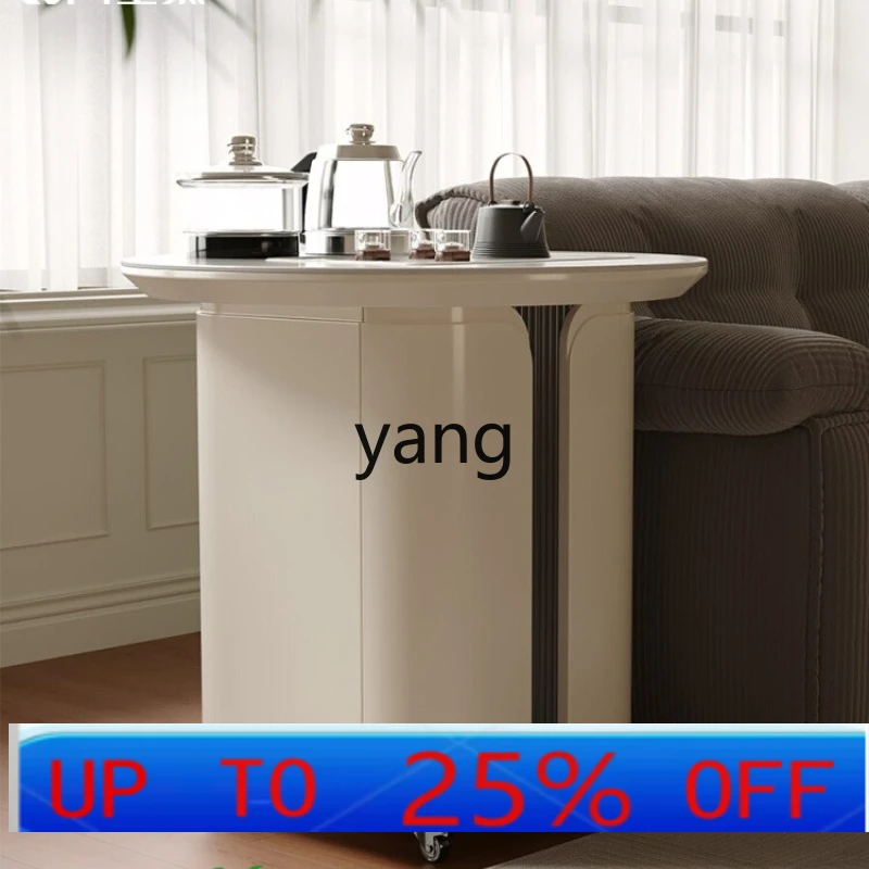 LMM Movable Balcony Small Tea Table Home Table and Chair Set Leisure Trolley Tea Cabinet