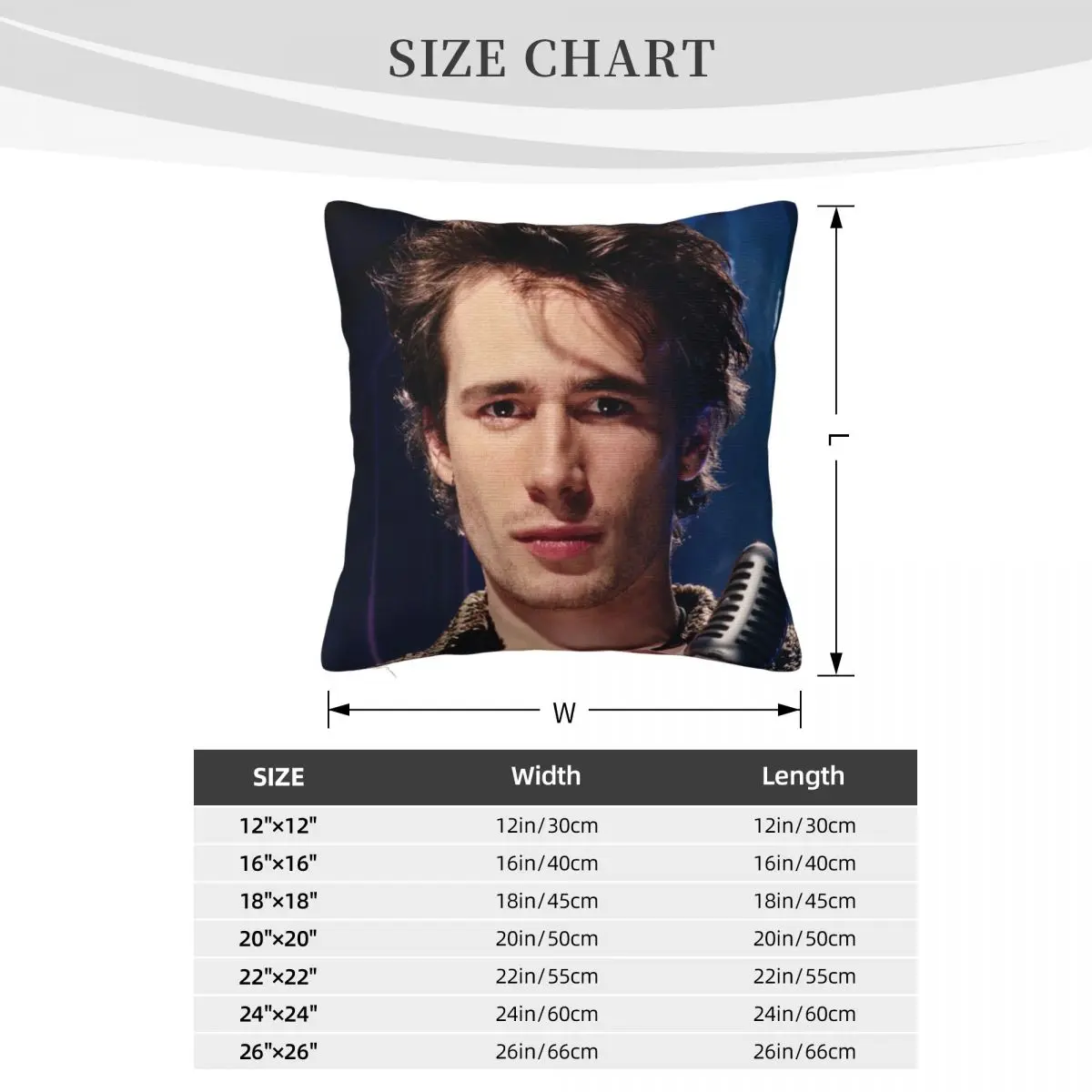 جيف باكلي 000159 Dakimakura وسادة غطاء المخدة 45X45 Dakimakura كيس وسادة غطاء وسادة