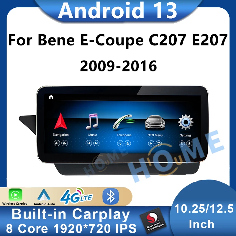 For Mercedes Benz E Coupe C207 E207 A207 W207 Android13 Carplay Auto Screen Snapdragon 662 8 Core Multimedia Player Radio Stereo