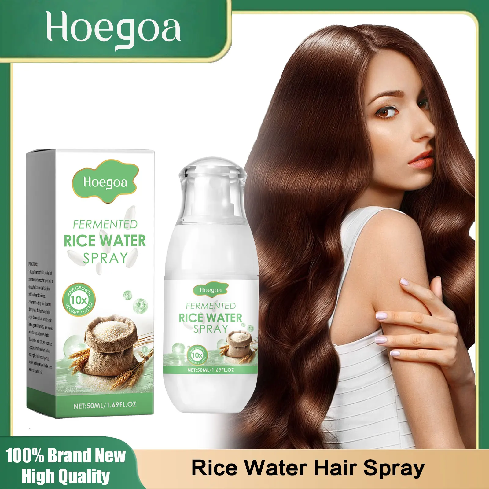 

Rice Water Moisturizing Hair Spray Prevent Thinning Dry Frizzy Refreshing Balance Scalp Luster Repair Damage Oil Hair Care Serum