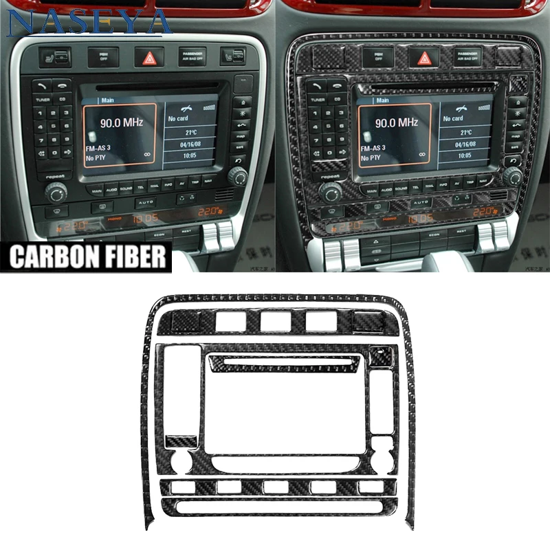 

Central Navigation Panel Car Interior Carbon Fiber Stickers Decorative Accessories For Porsche Cayenne Sport SUV 2003-2010