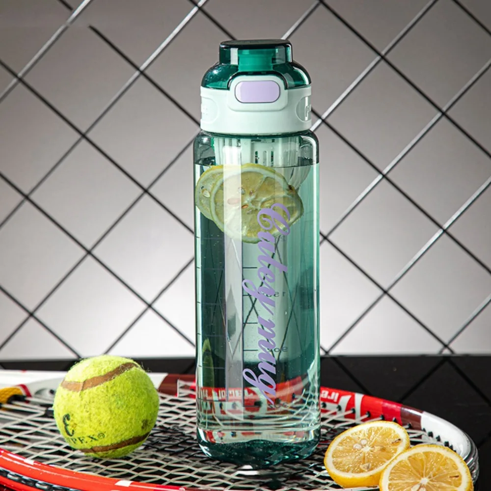 PP 1000ml Sports Water Bottle Large Capacity Leak Proof Colorful Plastic Cup Silicone Cup Holder Drop Resistant