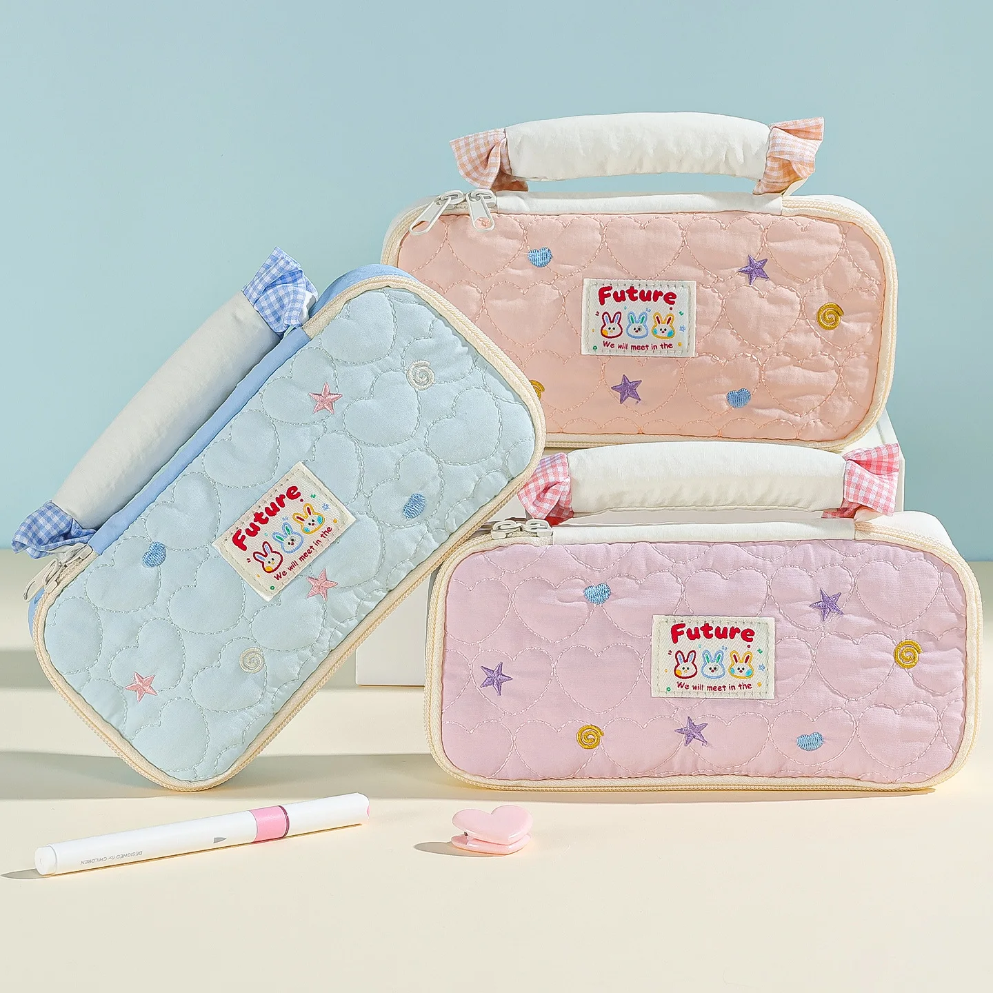 Japanese Style Large Capacity Pencil Case For Girls Stationery Bag With Ins-Design Suitable For Middle High-School Students