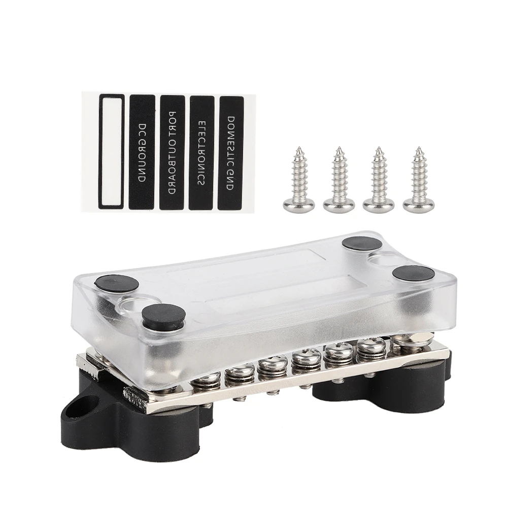 

16 Way 100A Bus Bar 4 Studs Car Boat Marine Power Distribution Terminal Block with Cover