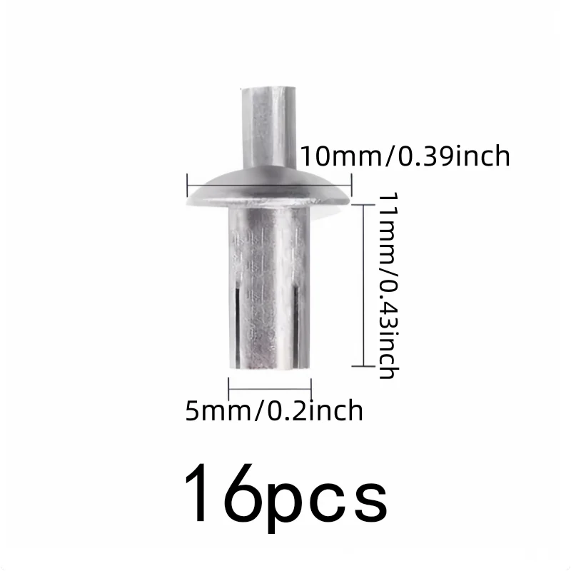 16 pcs 5*11mm Blind Hammer Rivets, Sheet Metal Joining, No Special Tools Required, Expansion Lock Design