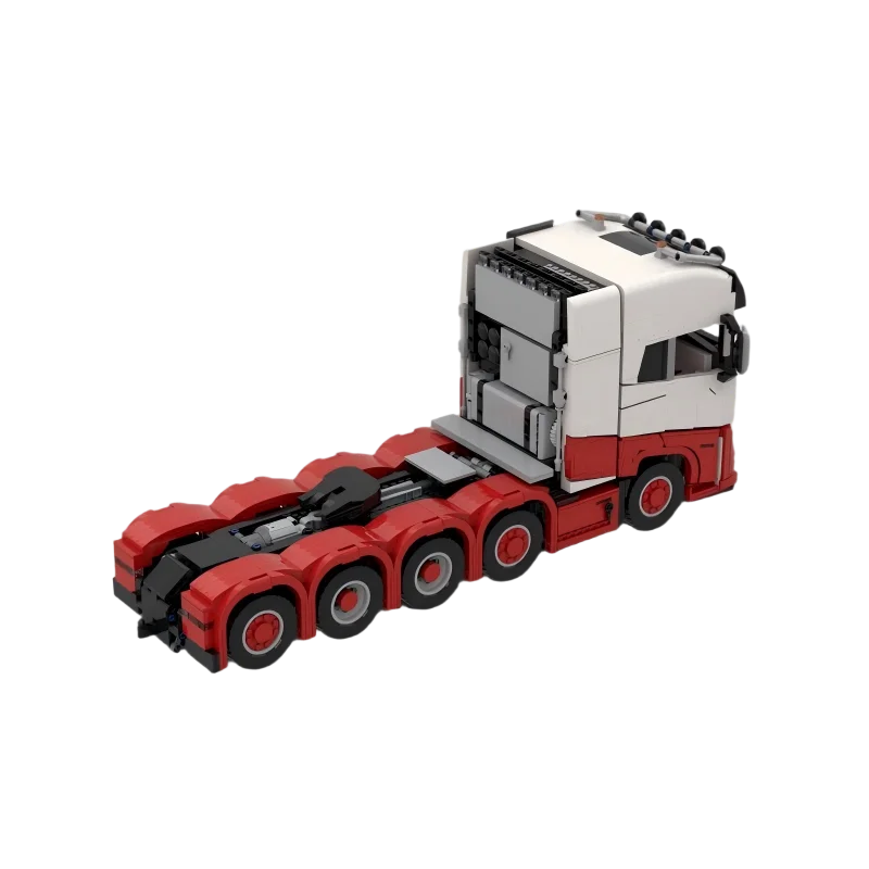 آلة المحرك الكلاسيكية جرار 10X4 جرار (أحمر) نموذج لتقوم بها بنفسك سيارة وحدات MOC اللبنات التكنولوجيا الطوب ألعاب إبداعية
