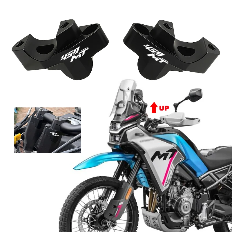 For CFMOTO 450MT Handlebar Risers Up Motorcycle Accessories Clamp Mount Handle Bar Riser Move Back Parts 450 MT MT450 2024 2025