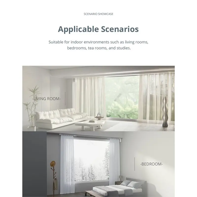 AC62-Matter Wifi Curtain Motor For 82-Type Track With RF Remote APP Control For Mi Home Homey Smartthings APP