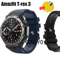 3in1 for Amazfit T-REX 3 Smart watch Strap Women men Band Silicone Replacement Bracelet Sports Belt Screen Protector Film
