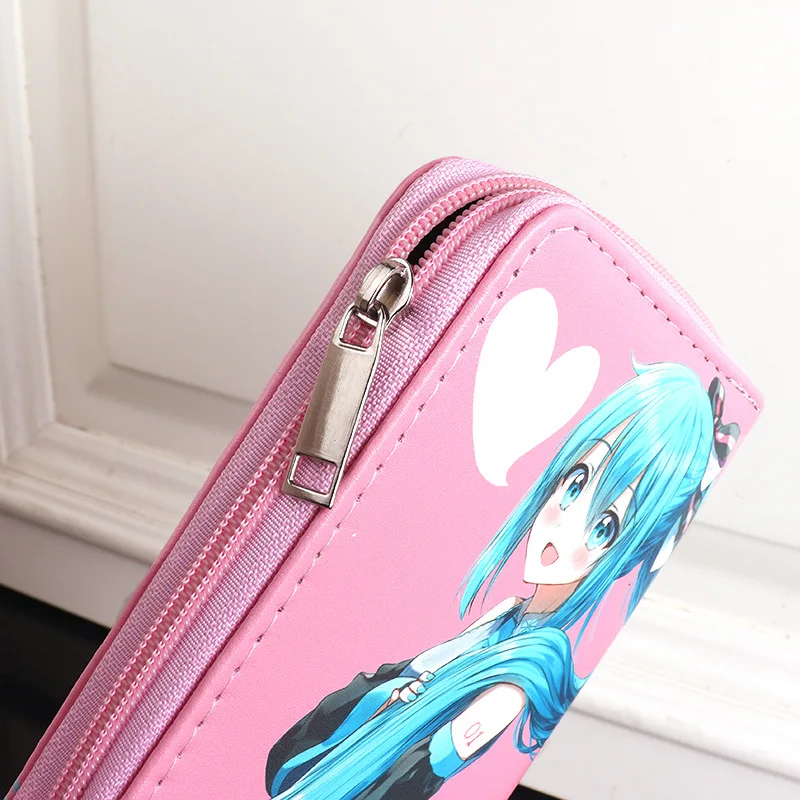 Hatsune Miku Coin Purse Kawaii Female Pu Leather Wallet Card Holder Cartoon Student Wallets Storage Bag Card Package Gifts