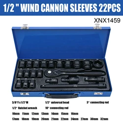 22 pcs ratchet wrench set , air cannon socket combination, durable repair tool set, car repair toolbox 10mm-32mm