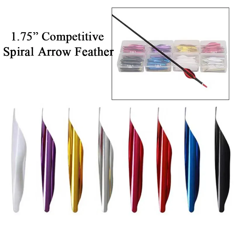 

50pcs Archery Arrow Feathers 1.75" Rotary Fletches Right Wing Vanes for Carbon Arrow DIY Bow Hunting Shooting Accessories