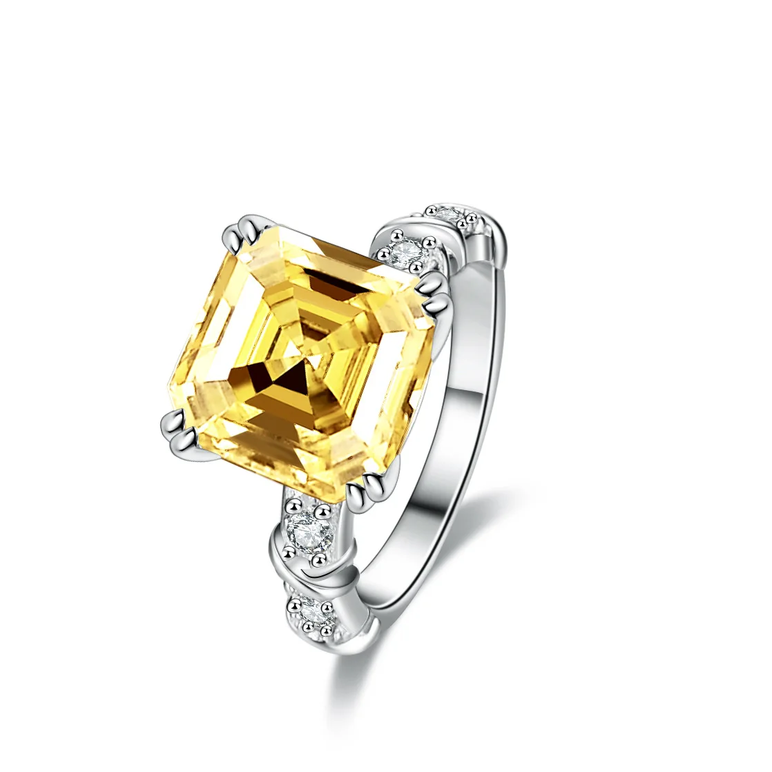 

5-carat Moissanite Ring Female Platinum PT950 Irregular Square Bag Square Pagoda Princess Square Cut Platinum PT950 Jewelry