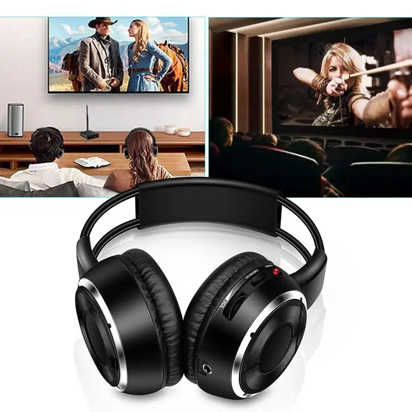 RF Silent Disco Foldable Wireless Headphone Bundle  500m Distance for Party Meeting DJ Film --10 Pcs with 1 Transmitter