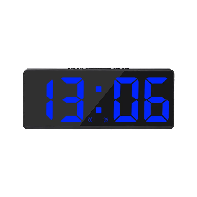 Digitale wekker Spraakbesturing Temperatuur Snooze Nachtmodus Desktop Tafelklok 12/24H Anti-storen Functie LED Klokken Horloge