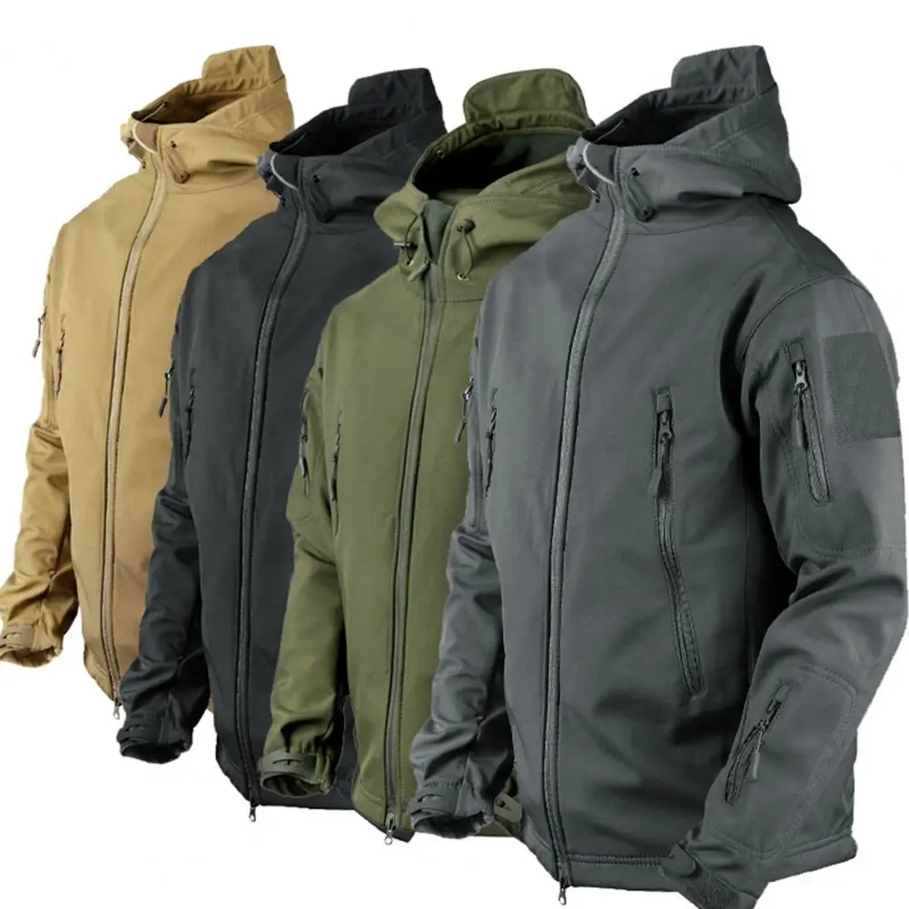 Men Spring Military Winter Thermal Coat Jacket Outdoors Sports Hooded Coat Military Softshell Hiking Outdoor Army Jacke