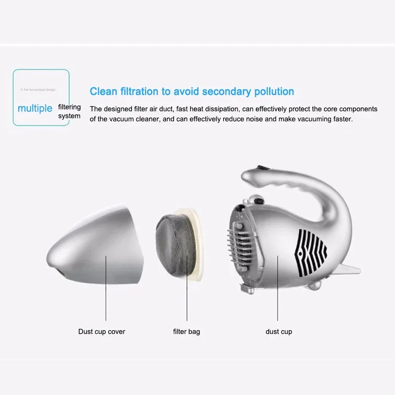 400 Вт мини-вакуумная бытовая портативная портативная вакуумная кровать с всасыванием клещей