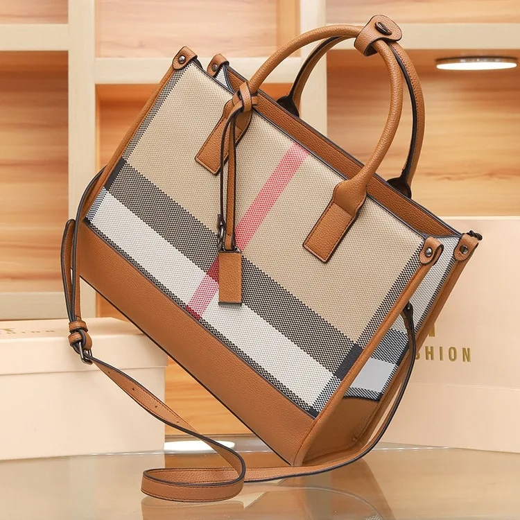

Luxury Plaid Tote Bag 2025 New for Women Spacious Top Handle Shoulder Bag Elegant & Practical for Day To Night & Travel