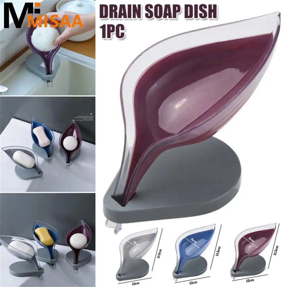 Leaf Shape Soap Box Bathroom Soap Holder Dish Storage Plate Tray Bathroom Soap Holder Case Bathroom Gadgets Bathroom Supplies