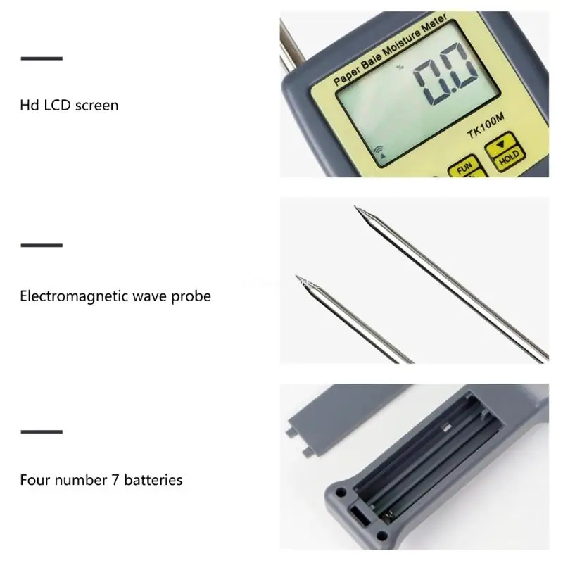 Sensitive Paper Water Content Meter Probes Paper Moisture Sensing Pin for Paper Dropship