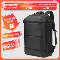 Tigernu Vacuum Compression Backpacks Men Travel Backpack Expandable USB Bag Large Capacity 17 Laptop Bags For Schoo Cabin Bags