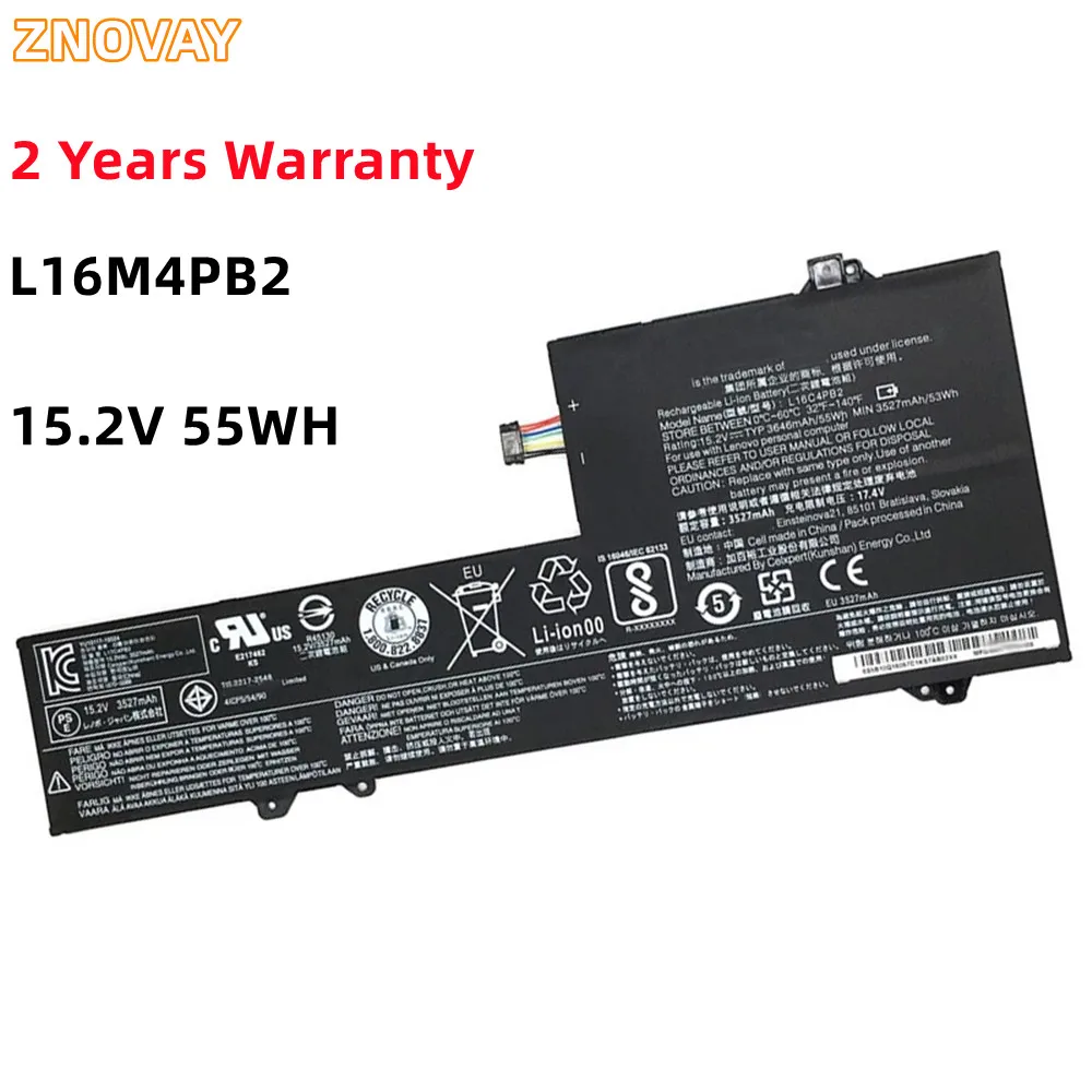 ZNOVAY New Laptop Battery L16C4PB2 L16L4PB2 L16M4PB2 For Lenovo Ideapad 720s-14IKB Series 15.2V 55Wh