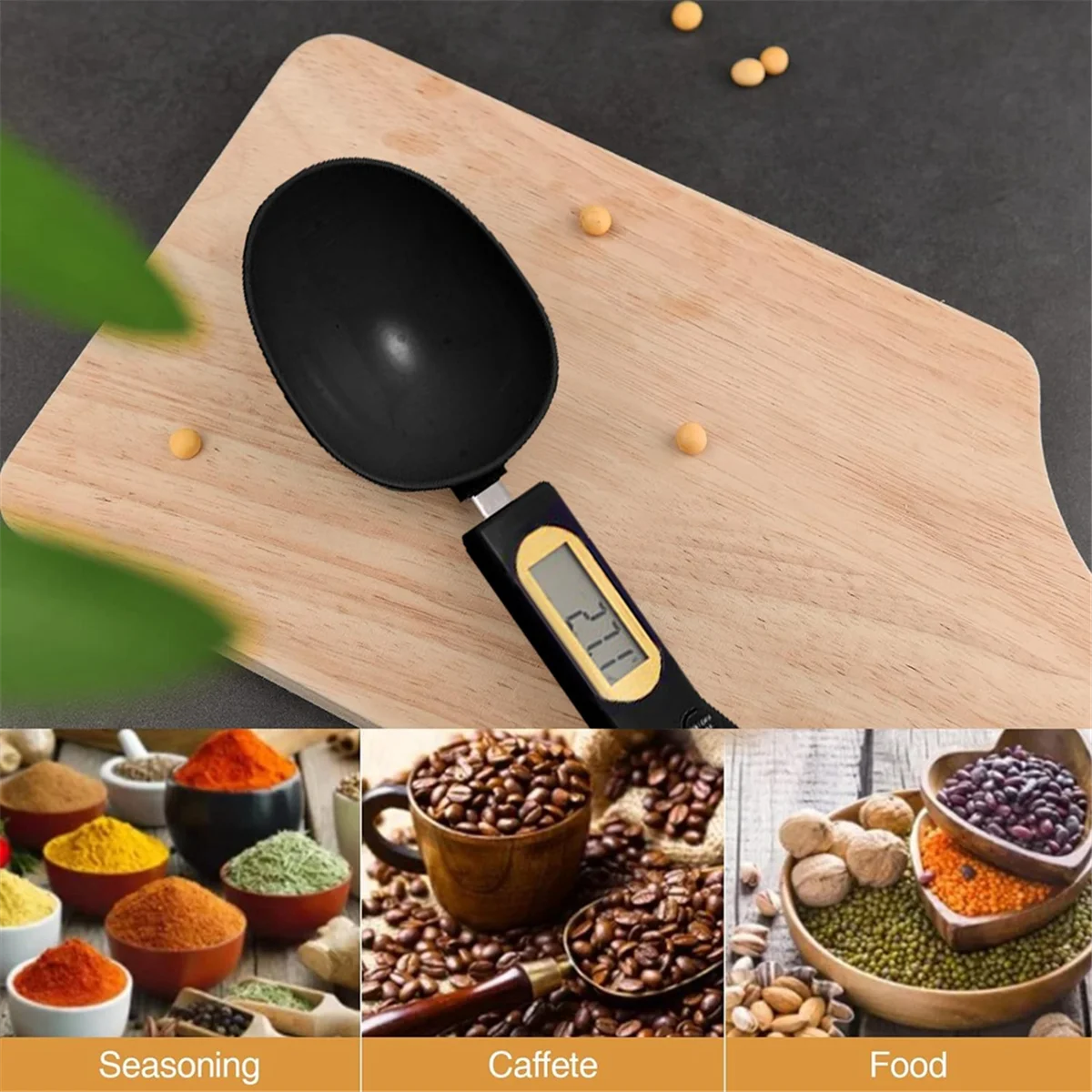 Digital Measuring Spoon Weighing Spoon Scale 500g / 0.1g High Precision with LCD Screen Display for Kitchen Gadgets -A