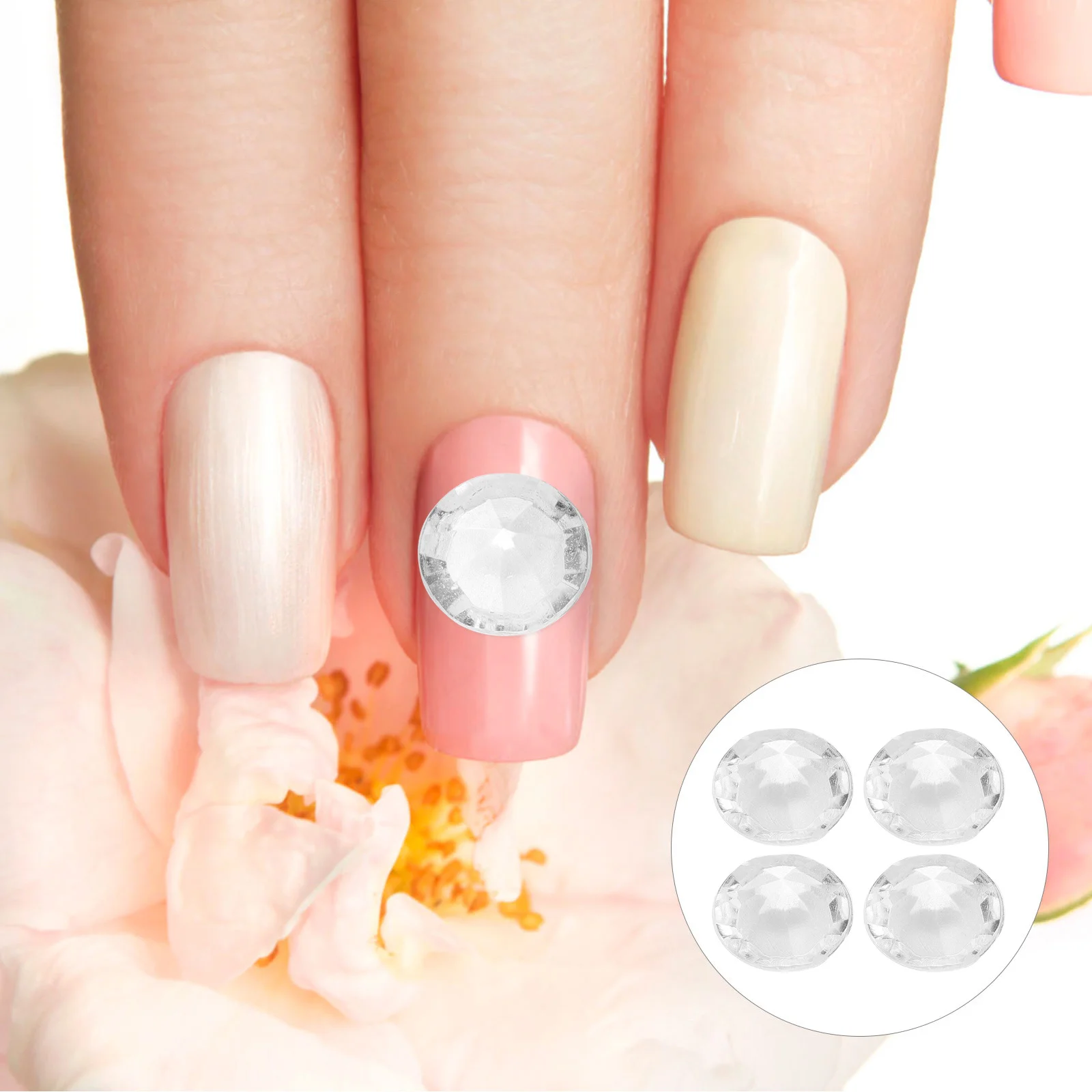 

2000pcs Transparent White Acrylic Fake Diamond Vase Fillers For Wedding Party Decorations Table Scatters Nail Art Crafts