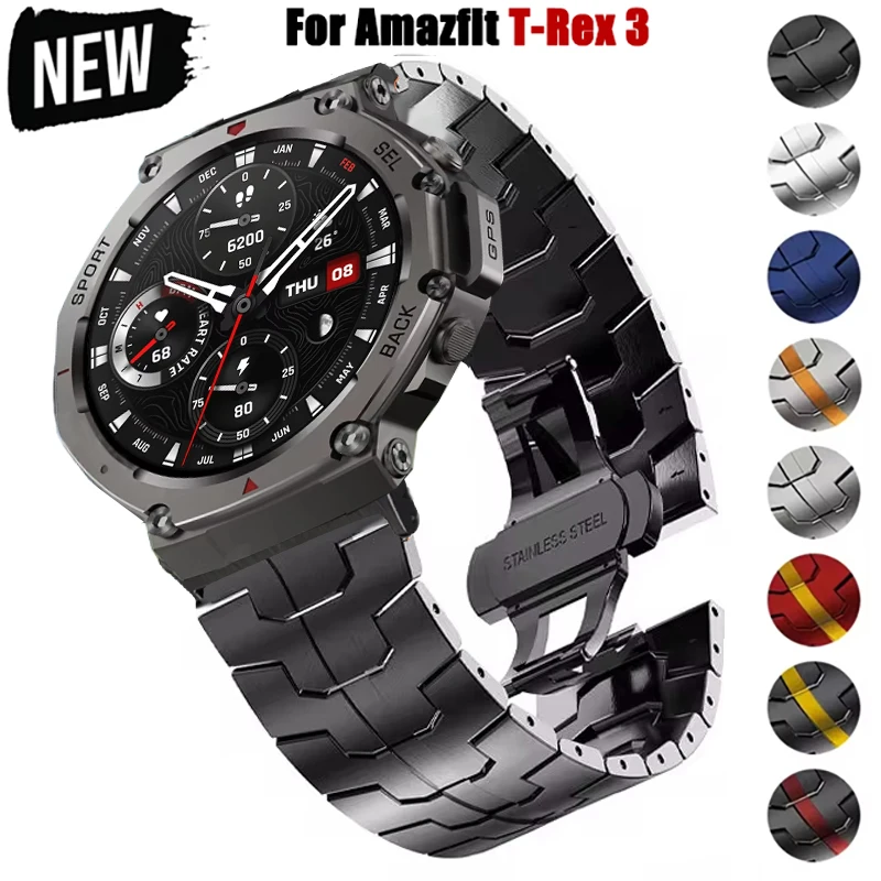 yZ[z Stianless |Xgbv Amazfit T-Rex 3 X}[gEHb`ohRA Huami Amazfti T rex 3 vohANZT[