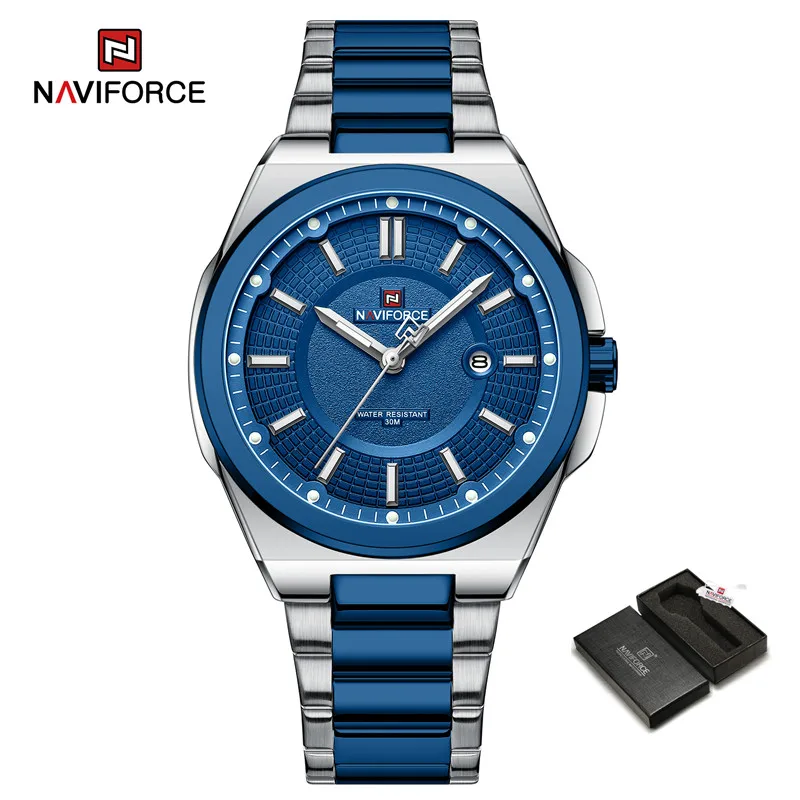 Original Marke Navi force neue Uhren für Männer Casual Sport Mann Edelstahl Armbanduhr wasserdichte Quarz klassische Uhr
