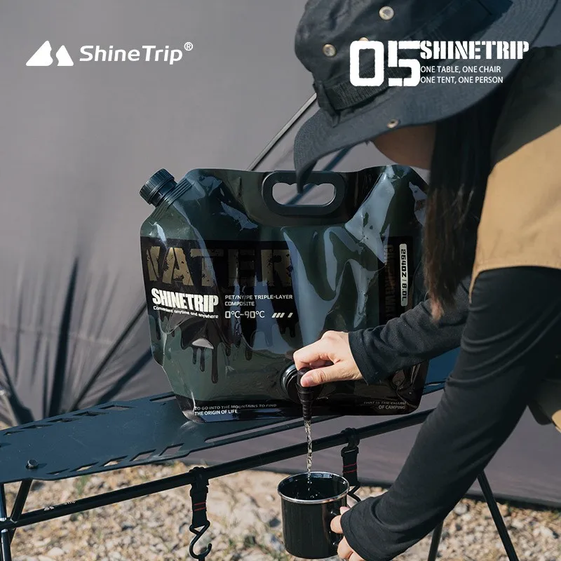 ShineTrip Outdoor Camping Car Carrying Large Capacity Portable Water Bag Portable Foldable Food Grade Water Storage Bag