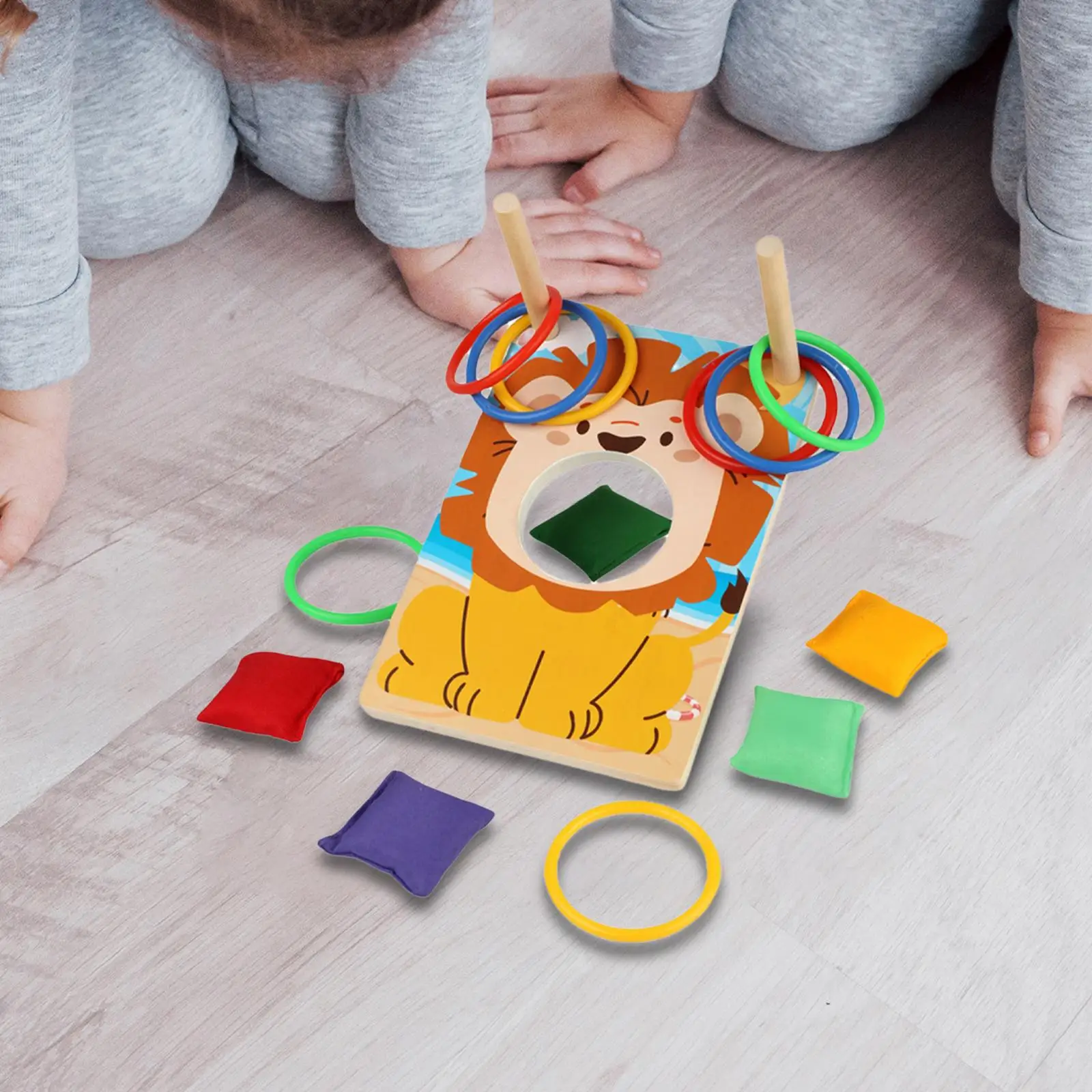 

Игра с погремушкой, игрушка на открытом воздухе, забавные семейные развлечения, портативные пляжные игрушки на открытом воздухе, игра с кольцом в виде животного для двора, пляжной вечеринки