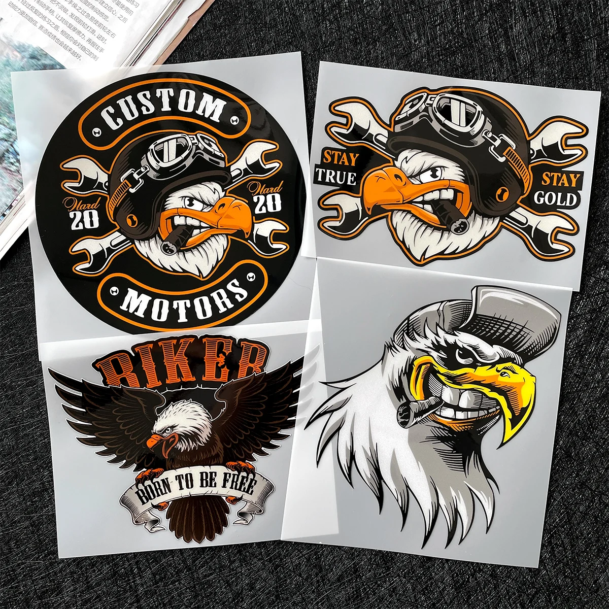 Pegatinas de motocicleta Eagle Rider, calcomanías de vinilo autoadhesivas impermeables para carrocería de Scooter, carenado frontal de tanque de combustible de motocicleta