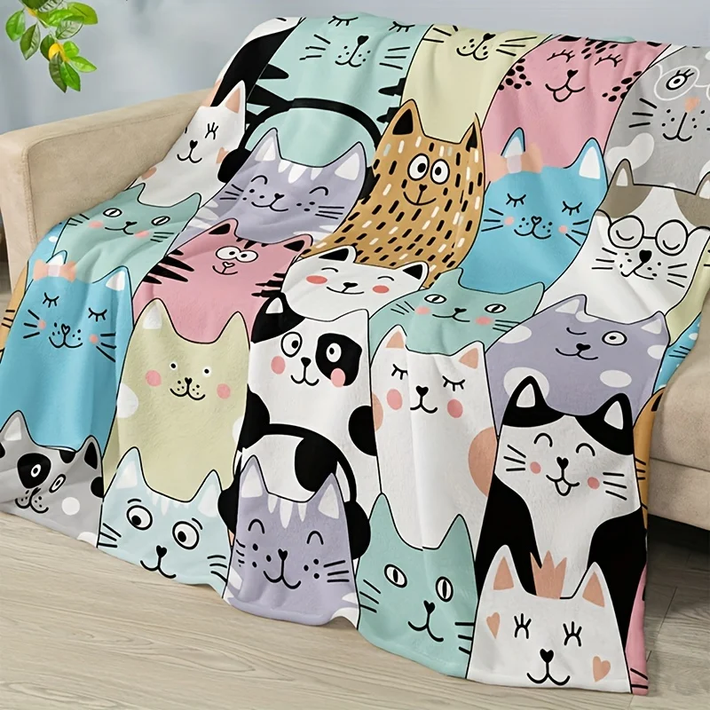 

Cute Cartoon Blanket Flannel Blanket Soft Warm Throw Blanket Nap Blanket For Sofa Office Bed Travel Multi-purpose Gift Blanket