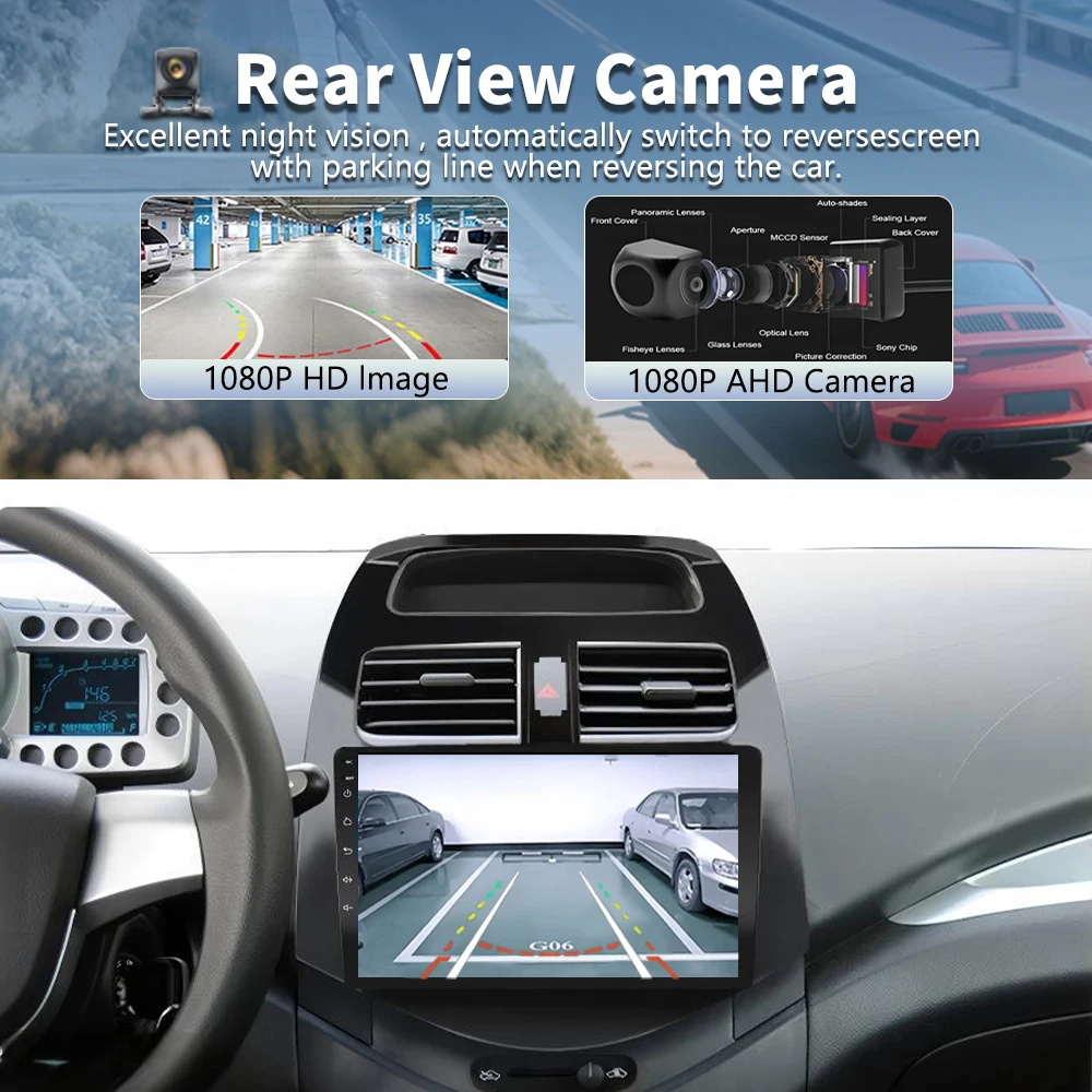 Android 16 Carplay Auto Car Radio For CHEVROLET Spark Beat Matiz Creative 2010 - 2014 Navigation GPS Multimedia Player Stereo BT