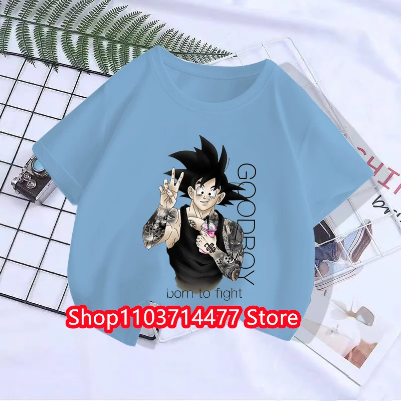 

Dragon Ball Children T-Shirt Kawaii T Shirt Bandai Anime Cartoons Children Casual Clothes Tee Shirt Kid Girl Boy Fashion Y2K Top