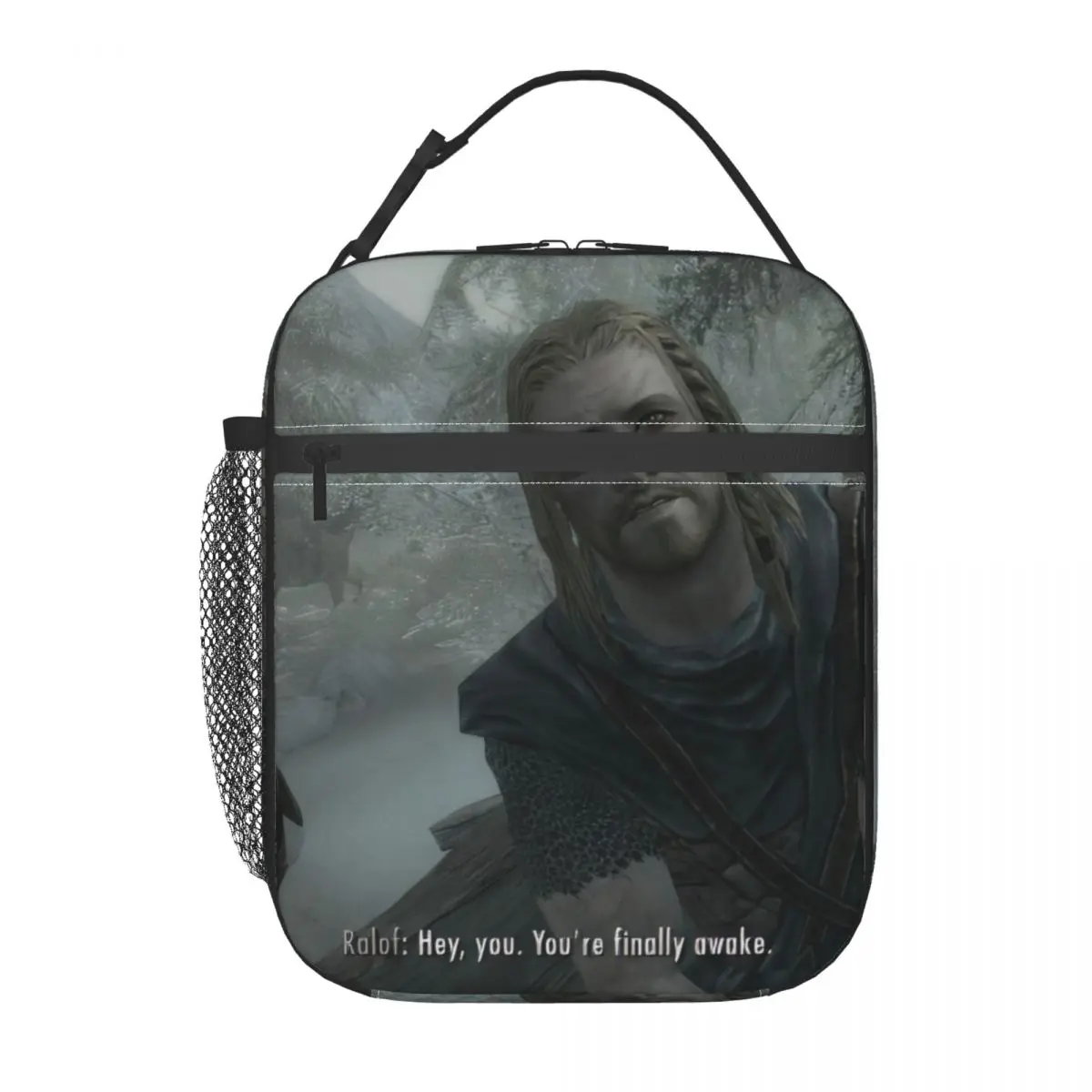 Hey You Youre Finally Awake Skyrim Meme Portable Lunch Boxes Women Gaming Thermal Cooler Food Insulated Lunch Bag Office Work