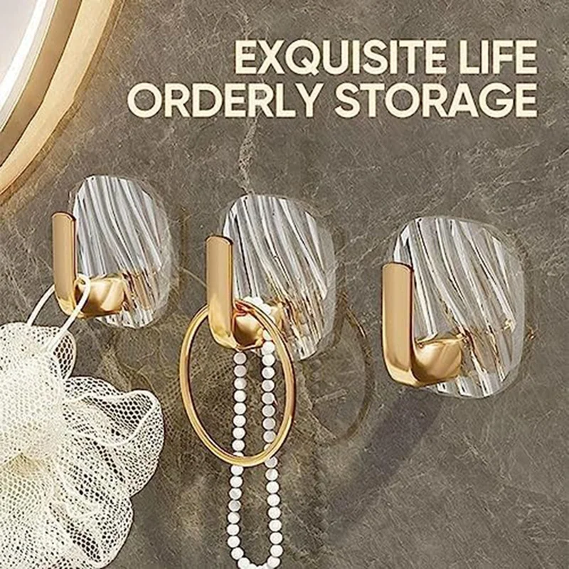 Gancho pequeno luxuoso leve requintado sem soco, ganchos adesivos, pesados para casacos de suspensão, durável, livre