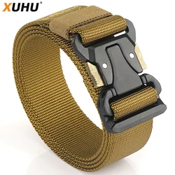 XUHU Army Style Combat Belts Quick Release Tactical Belt Fashion Men Military Canvas Waistband Outdoor Hunting Hiking Tools