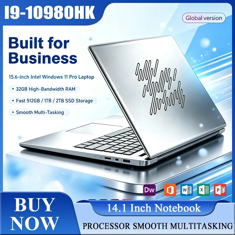 14.1 Inch Full HD IPS Laptop 120Hz Screen Intel Core I9-10980HK 32GB RAM 2TB SSD Backlit Keyboard Long Battery Life Windows 11
