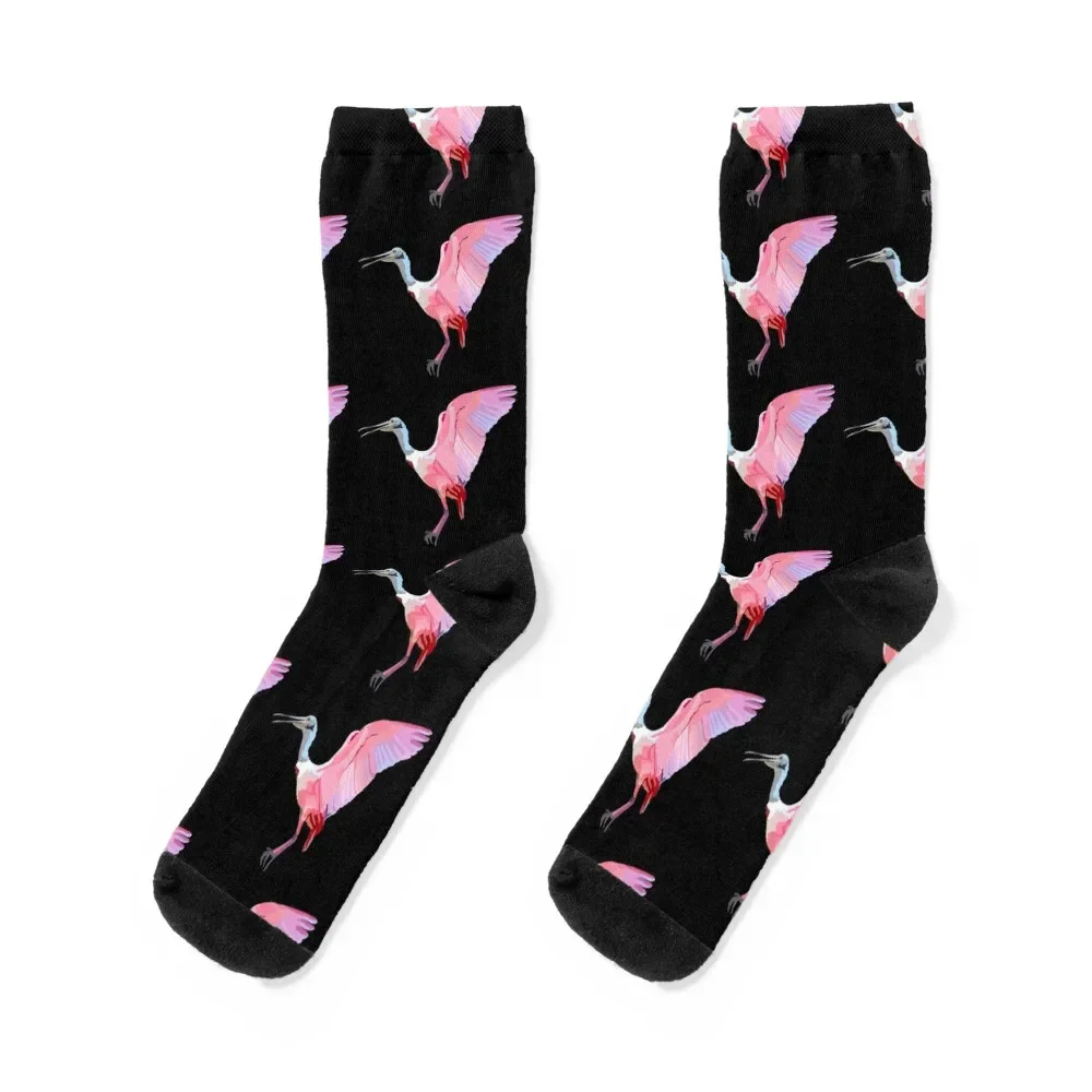 

R is for Roseate Spoonbill Socks sport warm winter Socks Ladies Men's