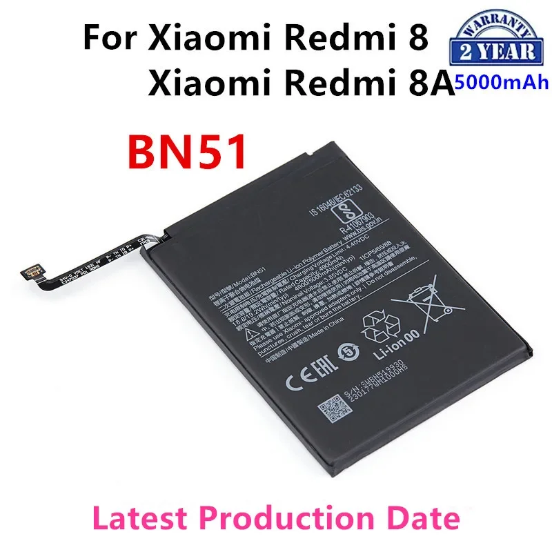 

100% Orginal BN51 5000mAh Battery For Xiaomi Redmi 8 Redmi 8A Redmi8 High Quality Phone Replacement Batteries