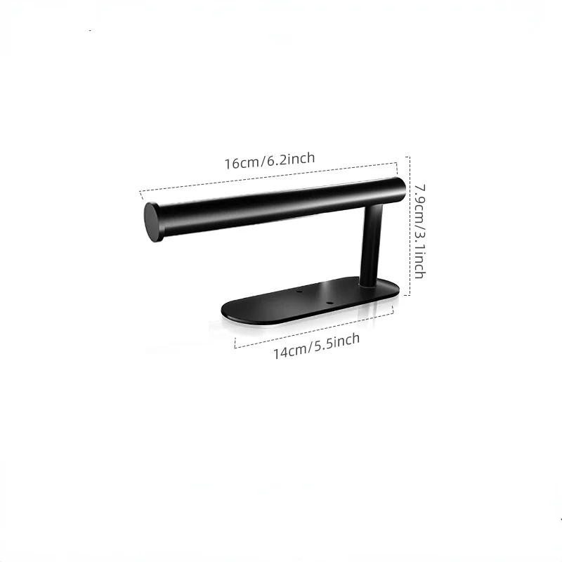 Wand halterung Toiletten handtuch Papier halter Kleber schwarz Silber Küchen rolle Papierst änder hängen Servietten regal Bad zubehör wc