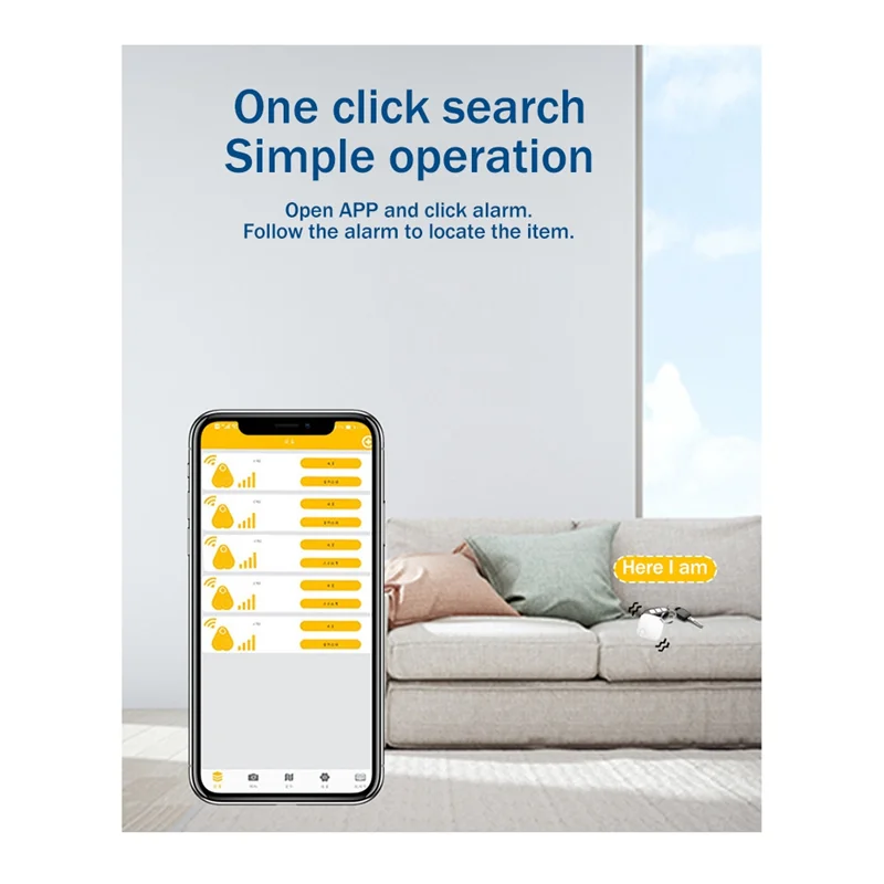 Mini GPS Tracker Bluetooth Anti-Lost Device Key Pet Handy Anti-Lost Device Smart Locator Weiß